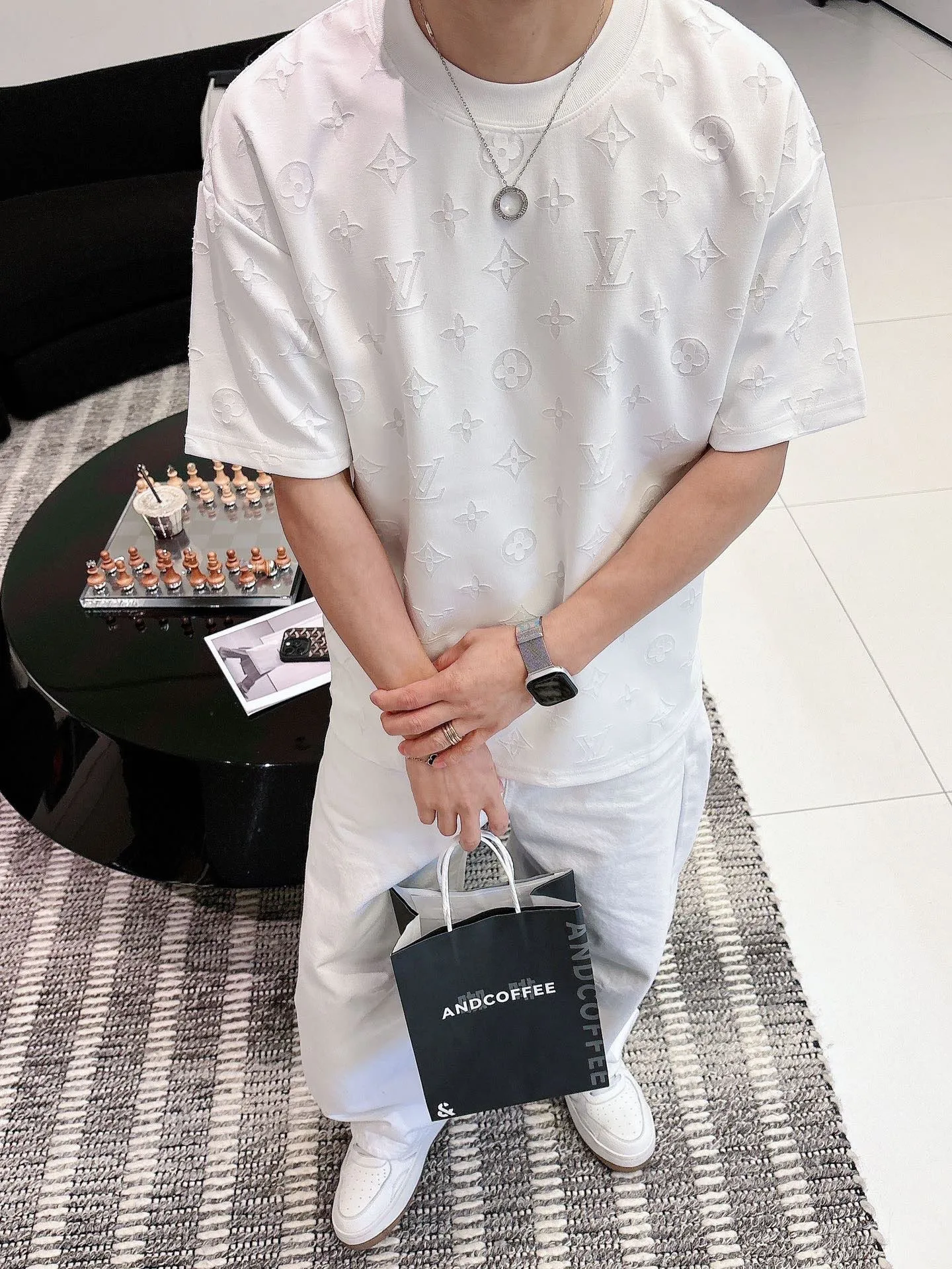Louis Vuitton/Louis Vuitton 26ss full width presbyopia burnt short sleeves